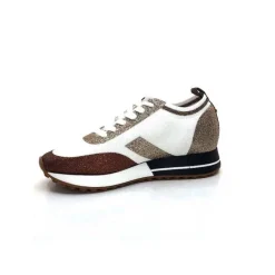 Baskets Ivoire 210.1810 Textile Blanc Paillettes Or*Ivoire0317a Discount