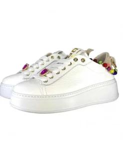 Baskets Plateforme Pia46 Cuir Blanc*GioPiu Hot