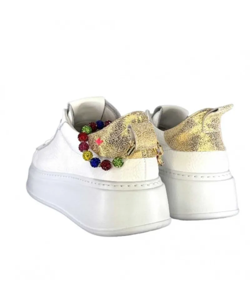 Baskets Plateforme Pia46 Cuir Blanc*GioPiu Hot