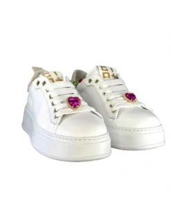Baskets Plateforme Pia46 Cuir Blanc*GioPiu Hot