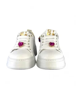 Baskets Plateforme Pia46 Cuir Blanc*GioPiu Hot