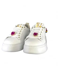 Baskets Plateforme Pia46 Cuir Blanc*GioPiu Hot