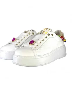 Baskets Plateforme Pia46 Cuir Blanc*GioPiu Hot