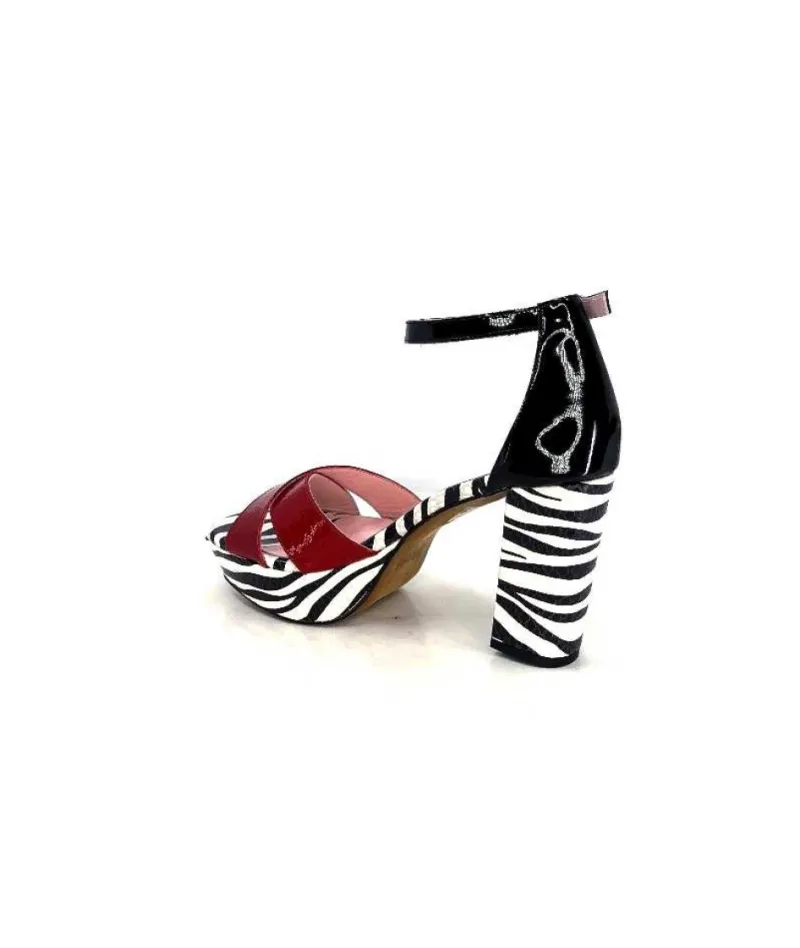 5581 Cuir Noir Blanc Rouge*Dansi Outlet