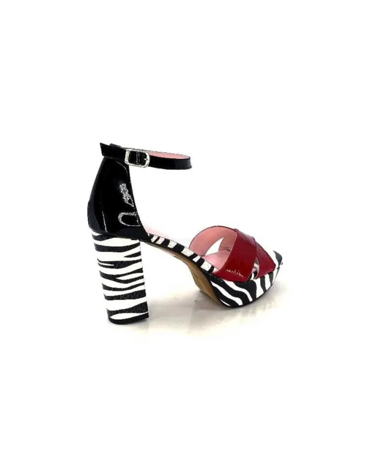 5581 Cuir Noir Blanc Rouge*Dansi Outlet
