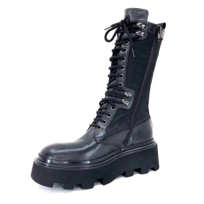 E2992-T Cuir Noir Textile Noir*Elena iachi Sale