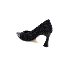 Enzo Di Martino Eli 715 Textile Noir Cuir Vernis Noir*moon flower - enzo di martino