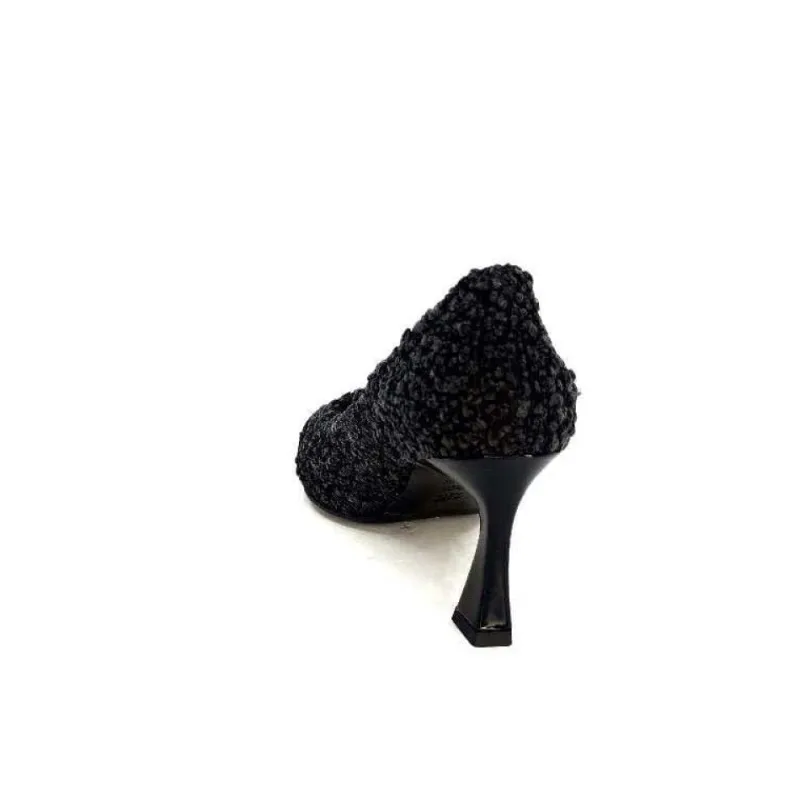 Enzo Di Martino Eli 715 Textile Noir Cuir Vernis Noir*moon flower - enzo di martino