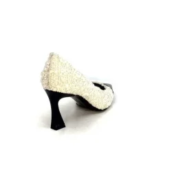 Enzo Di Martino Eli 715 Textile Creme Cuir Vernis Noir*moon flower - enzo di martino New