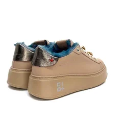 Pia 82 Cuir Nude Fourrure Turquoise*GioPiu