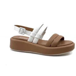 Ivoire 2056 Yara Cuir Marron & Blanc*Ivoire0551 Outlet