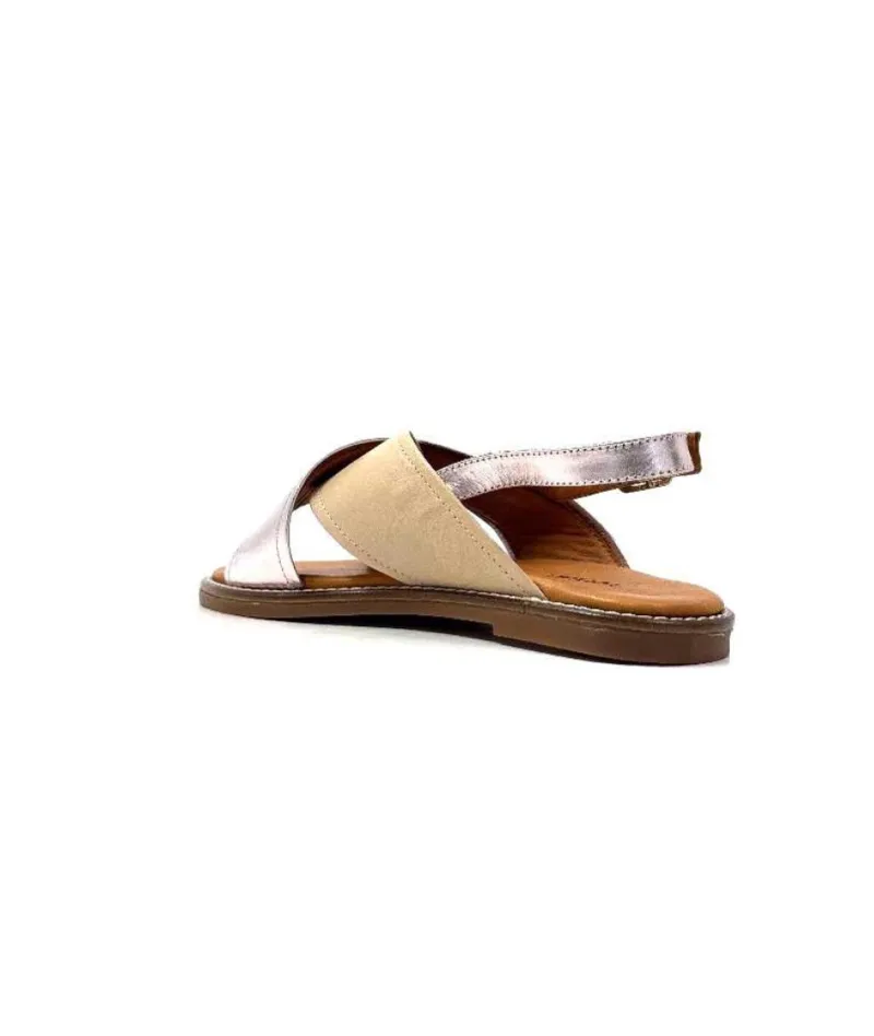 Ivoire 908D Cuir Argent Et Nude*gloria New