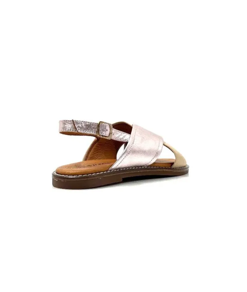Ivoire 908D Cuir Argent Et Nude*gloria New