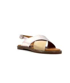 Ivoire 908D Cuir Argent Et Nude*gloria New
