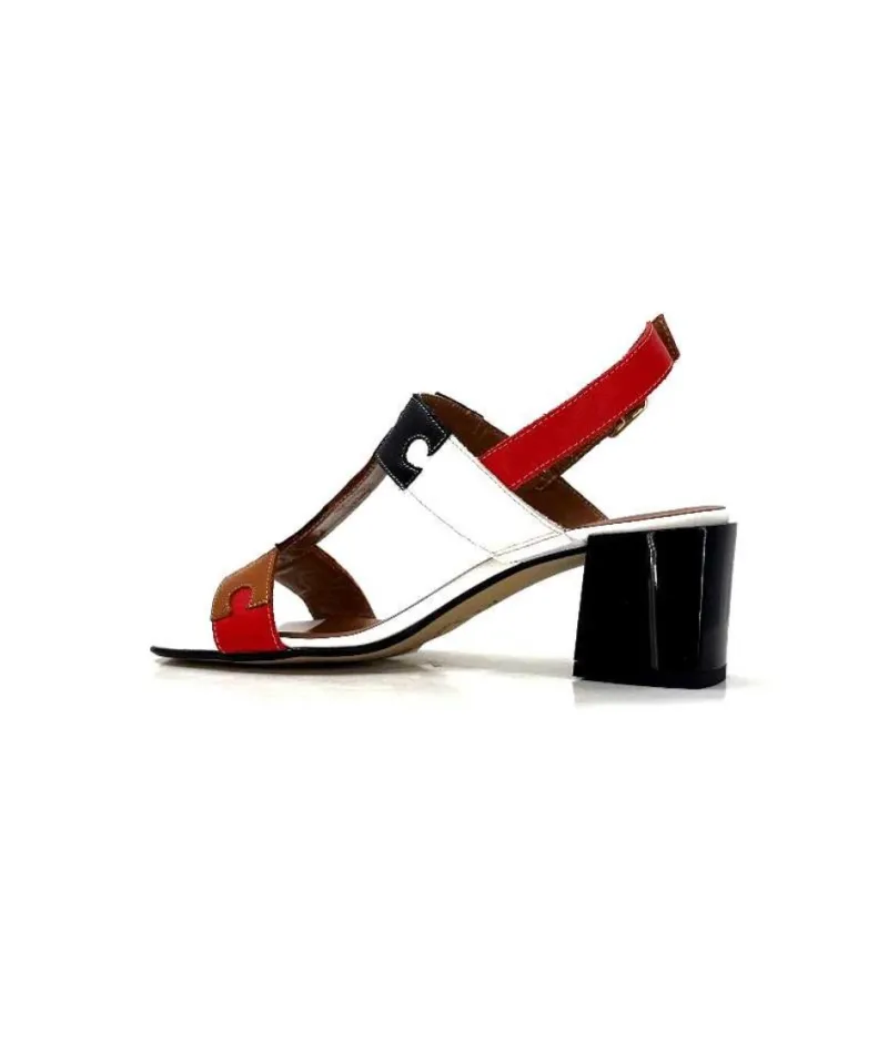 Ivoire F2105 Sardegna Cuir Blanc, Marron, Rouge & Noir*Ivoire0334 Online