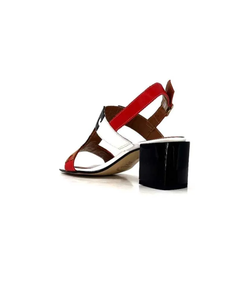 Ivoire F2105 Sardegna Cuir Blanc, Marron, Rouge & Noir*Ivoire0334 Online