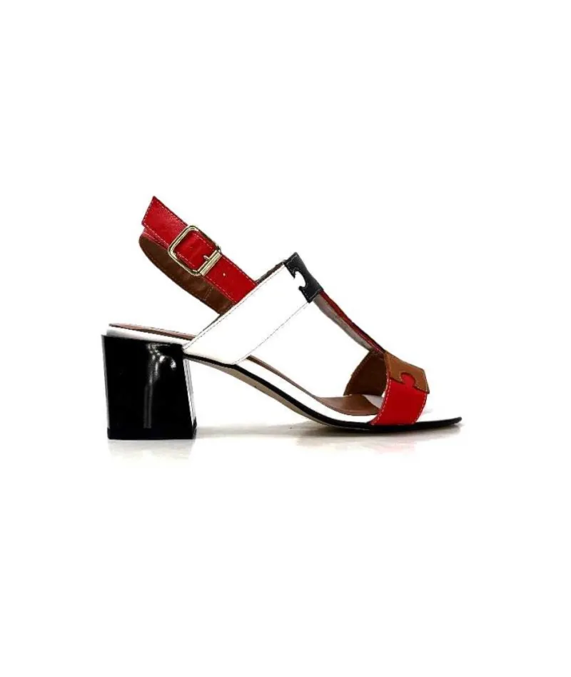 Ivoire F2105 Sardegna Cuir Blanc, Marron, Rouge & Noir*Ivoire0334 Online