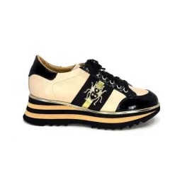 Ivoire H985M Cuir Vernis Noir Beige*Ivoire0347b Clearance