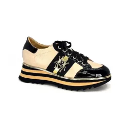 Ivoire H985M Cuir Vernis Noir Beige*Ivoire0347b Clearance