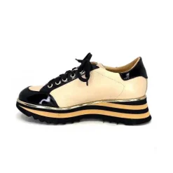 Ivoire H985M Cuir Vernis Noir Beige*Ivoire0347b Clearance