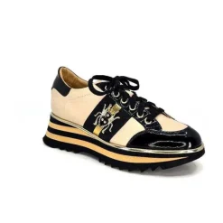 Ivoire H985M Cuir Vernis Noir Beige*Ivoire0347b Clearance