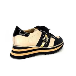 Ivoire H985M Cuir Vernis Noir Beige*Ivoire0347b Clearance