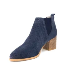 Ivoire S674 Cuir Daim Bleu Marine*Ivoire0352a Clearance