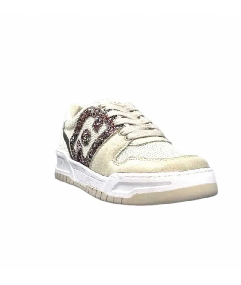 Ba3093Tx306 Suede Textile Blanc Glitter*Liu.Jo New