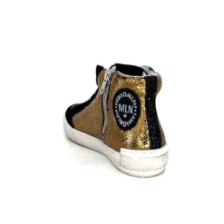 Meline Nkc 1151 Cuir Dore Et Daim Noir*Méliné Sale