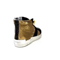 Meline Nkc 1151 Cuir Dore Et Daim Noir*Méliné Sale