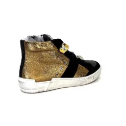 Meline Nkc 1151 Cuir Dore Et Daim Noir*Méliné Sale