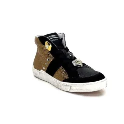 Meline Nkc 1151 Cuir Dore Et Daim Noir*Méliné Sale