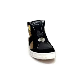 Meline Nkc 1151 Cuir Dore Et Daim Noir*Méliné Sale