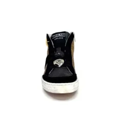 Meline Nkc 1151 Cuir Dore Et Daim Noir*Méliné Sale