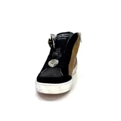 Meline Nkc 1151 Cuir Dore Et Daim Noir*Méliné Sale