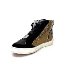 Meline Nkc 1151 Cuir Dore Et Daim Noir*Méliné Sale