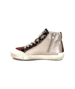 Meline Nkc320 Cuir Nacre Nude Daim Rouge Paillette Noir*Méliné Clearance