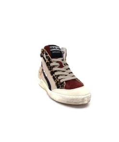 Meline Nkc320 Cuir Nacre Nude Daim Rouge Paillette Noir*Méliné Clearance