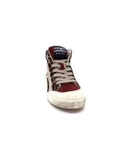 Meline Nkc320 Cuir Nacre Nude Daim Rouge Paillette Noir*Méliné Clearance