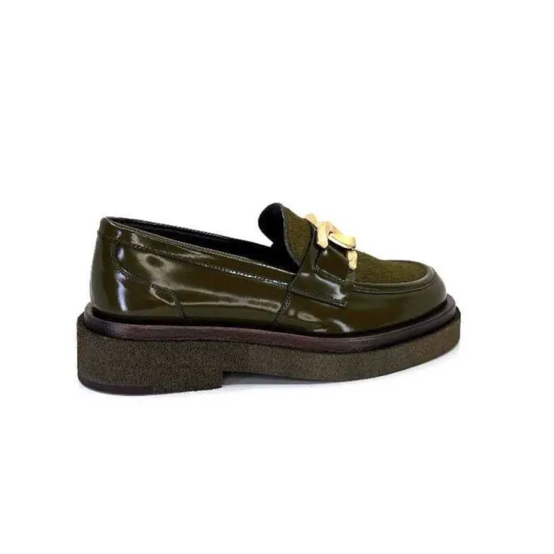 32420 D4 Cuir Glace Kaki*Pertini