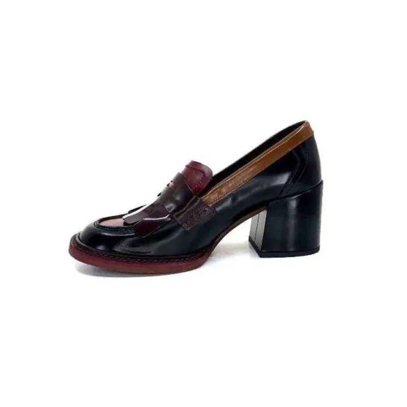 32321 D4 Cuir Glace Noir Bordeaux*Pertini Best