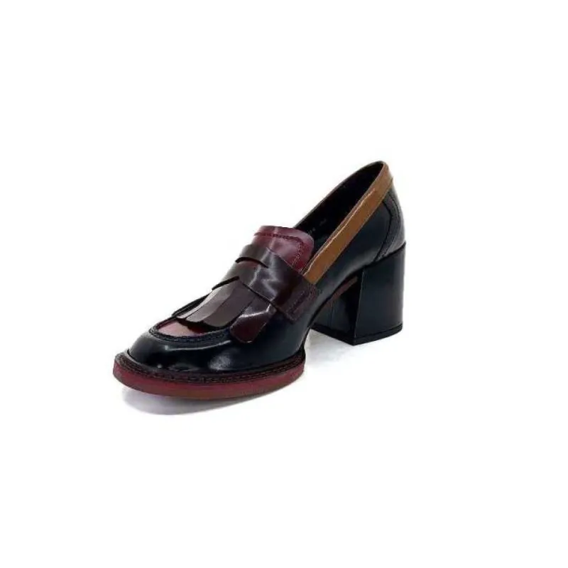 32321 D4 Cuir Glace Noir Bordeaux*Pertini Best