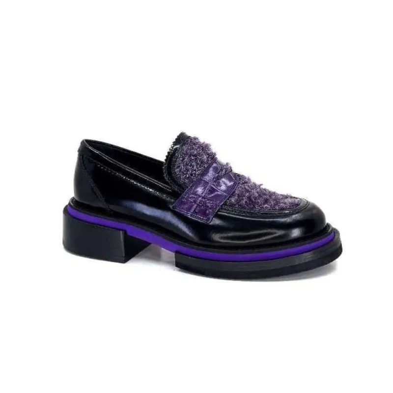 32416 D7 Cuir Noir Violet*Pertini Hot
