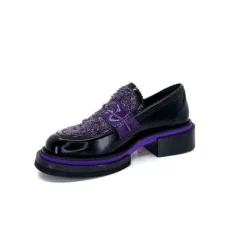 32416 D7 Cuir Noir Violet*Pertini Hot