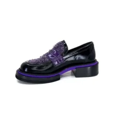32416 D7 Cuir Noir Violet*Pertini Hot