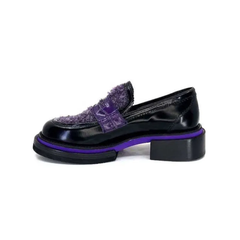 32416 D7 Cuir Noir Violet*Pertini Hot