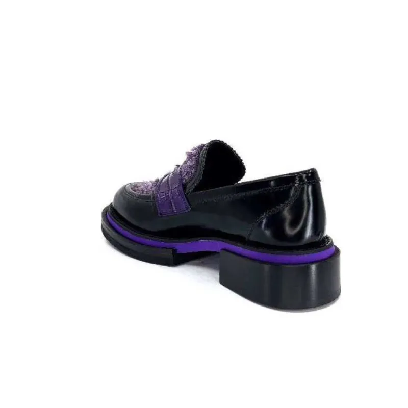 32416 D7 Cuir Noir Violet*Pertini Hot
