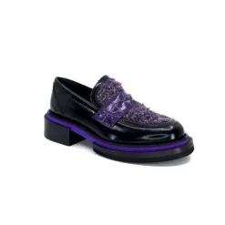 32416 D7 Cuir Noir Violet*Pertini Hot
