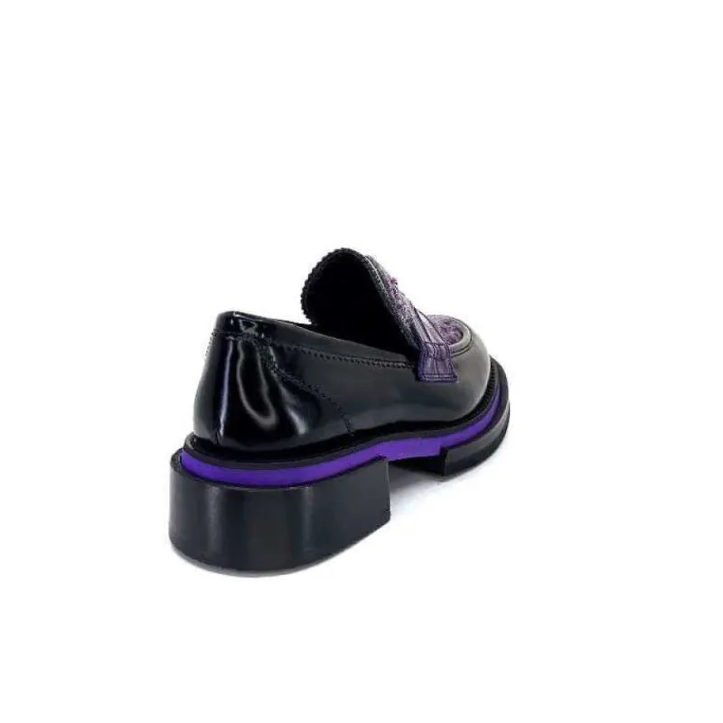 32416 D7 Cuir Noir Violet*Pertini Hot