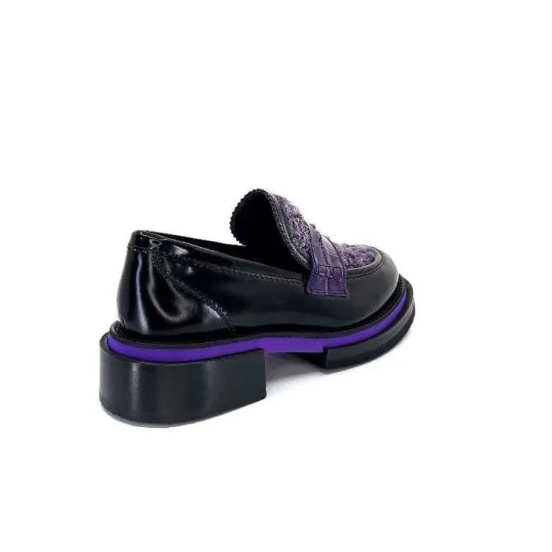 32416 D7 Cuir Noir Violet*Pertini Hot